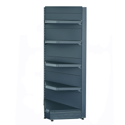 Raft metalic de perete coltar interior H225 baza 50 cm si 4 polite de 40 cm