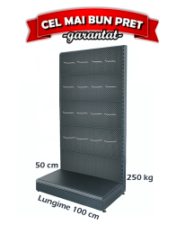 Estantería de pared metálica con ganchos 100*225 base 50 cm