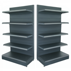 Etagère de magasin murale en métal 125*225, socle 40 cm et 4 étagères de 30 cm