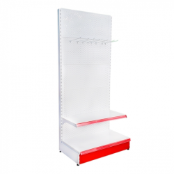 Etagère murale en métal avec crochets 100*220 base 50 cm et 1 étagère de 40 cm