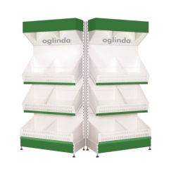 Étagère à fruits et légumes en métal 70*220h cm Base 50 cm, 2 étagères et protection miroir