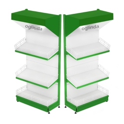 Étagère à fruits et légumes en métal 70*227h cm Base 60 cm, 2 étagères et protection miroir