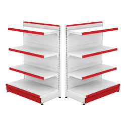 Estante extremo góndola metálico 100*140 base 40 cm y 3 estantes de 30 cm