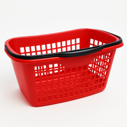 Cesta de plástico para supermercado con 1 asa 28 litros