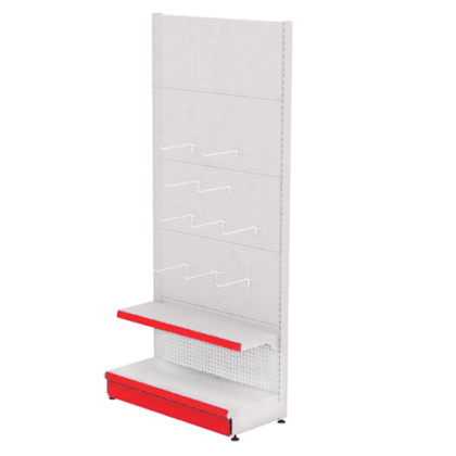 Etagère murale en métal avec crochets 100*220 base 40 cm et 1 étagère de 30 cm | Rayons des magasins et supermarchés