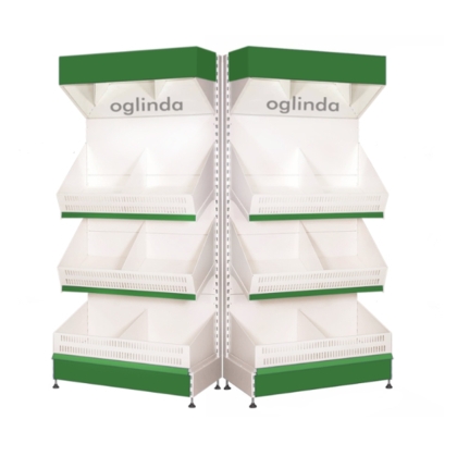 Étagère à fruits et légumes en métal 100*220h cm Base 50 cm, 2 étagères et protection miroir