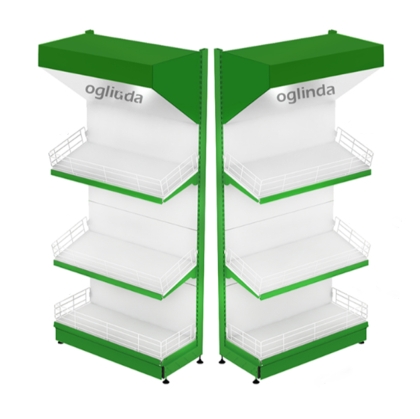 Étagère à fruits et légumes en métal 125*227h cm Base 60 cm 2 étagères et protection miroir