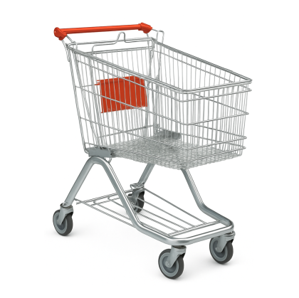 Carro de supermercado 100 lt con estante inferior y silla para bebé