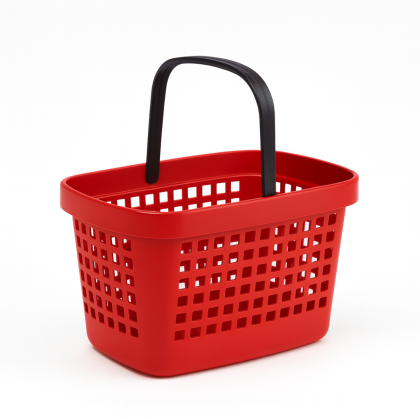 Supermarket Basket Plastic with 1 Handle 28 Liters