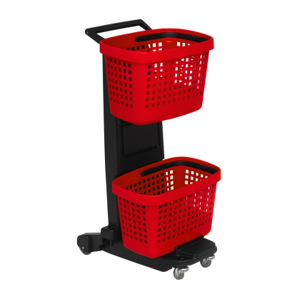 Mobile Stand for Supermarket with 2 Baskets