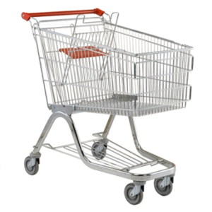 Carro de supermercado 130 lt con estante inferior y silla para bebé