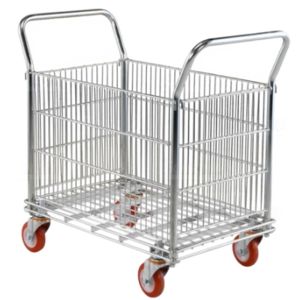 Carro de supermercado para mercancías con estante y 2 asas 99*54*93 cm