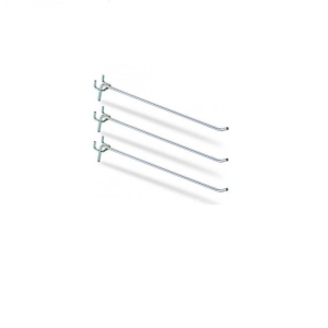 Gancho simple 10 cm para estantes metálicos perforados | Estantes de la tienda