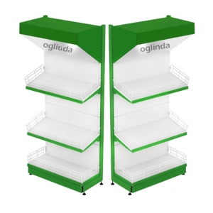 Metal Fruit and Vegetables Shelf 125*227h cm Base 60 cm 2 Shelf and Mirror Guard