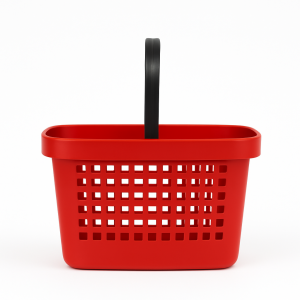 Cos supermarket plastic cu 1 maner 28 litri