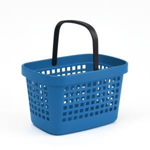 Cos supermarket plastic cu 1 maner 28 litri