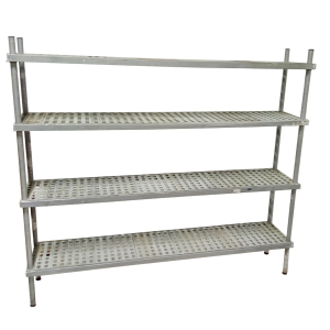 olypropylene storage shelving unit with 4 shelves for cold room, 200 × 40 × 180 cm